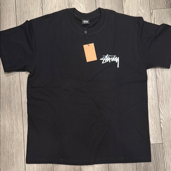 Stussy Black Short Sleeve Tee Iconic Crew Neck - Picture 1 of 4